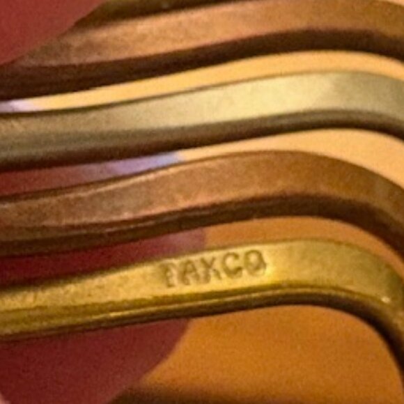 Taxco 1980s Vintage Mixed Metals Wave Cuff Bracelet Brass Silver Copper - Picture 3 of 7